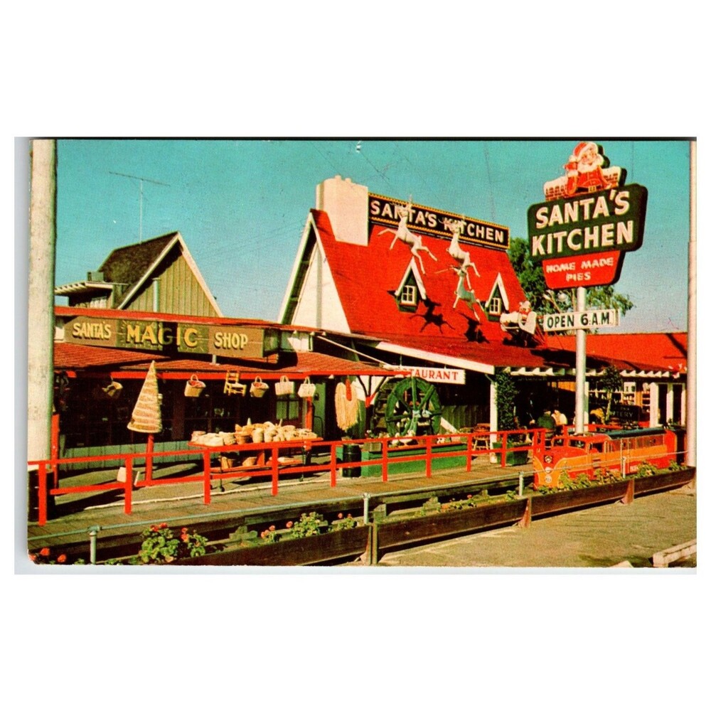 Vintage Santa Claus CA Santa's Kitchen Roadside Restaurant Postcard 1961